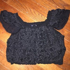 A&F lacey crop shirt